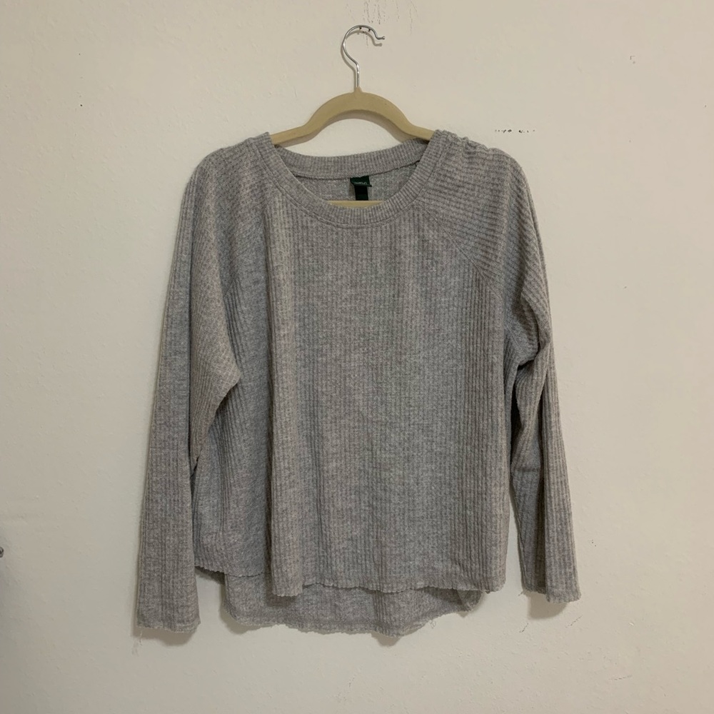 Gray Waffle Knit Long Sleeve from Wild Fable